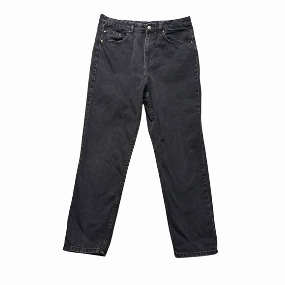Sinsay Mom Fit Jeans Black Women’s US Sz 10 High Rise Straight Leg - Picture 1 of 12